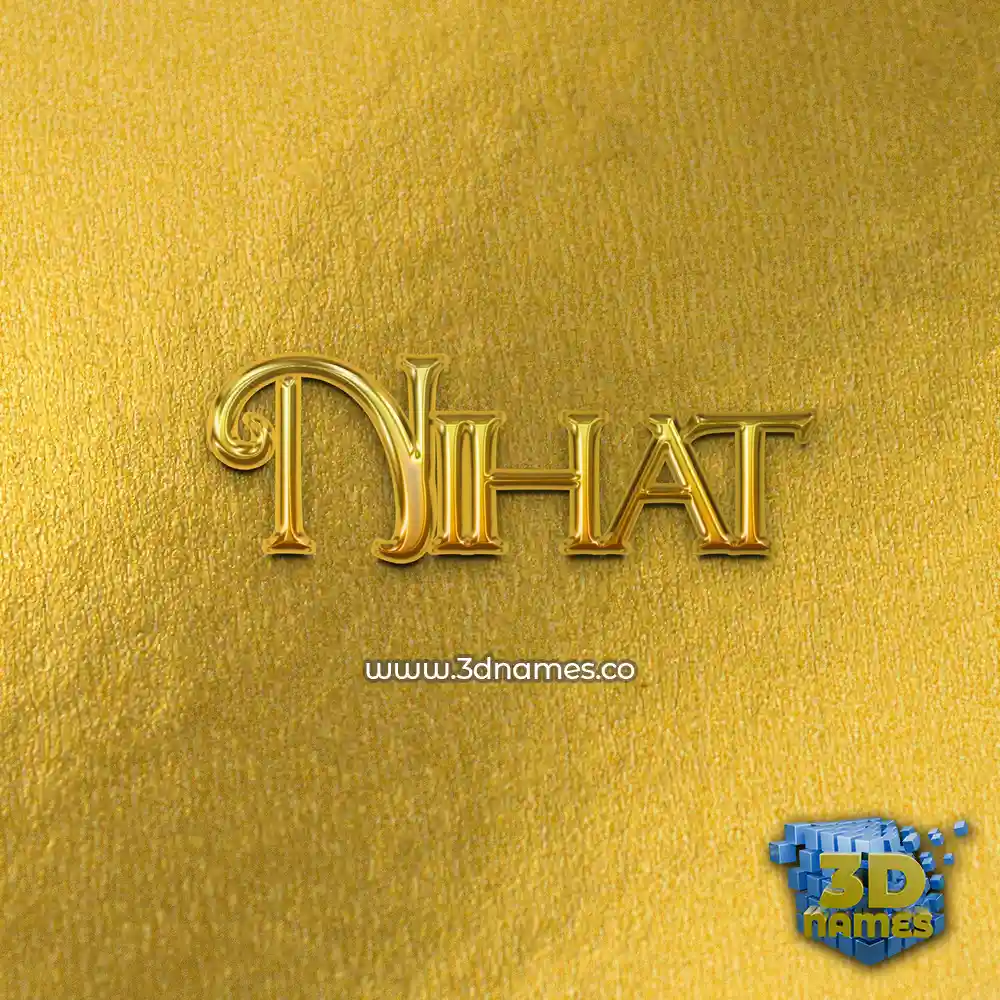 nihat in All Gold style - 3D name wallpaper