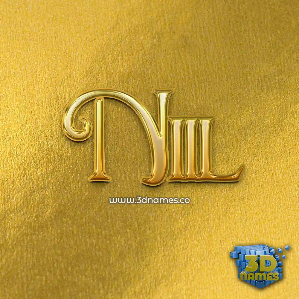 niil in All Gold style - 3D name wallpaper