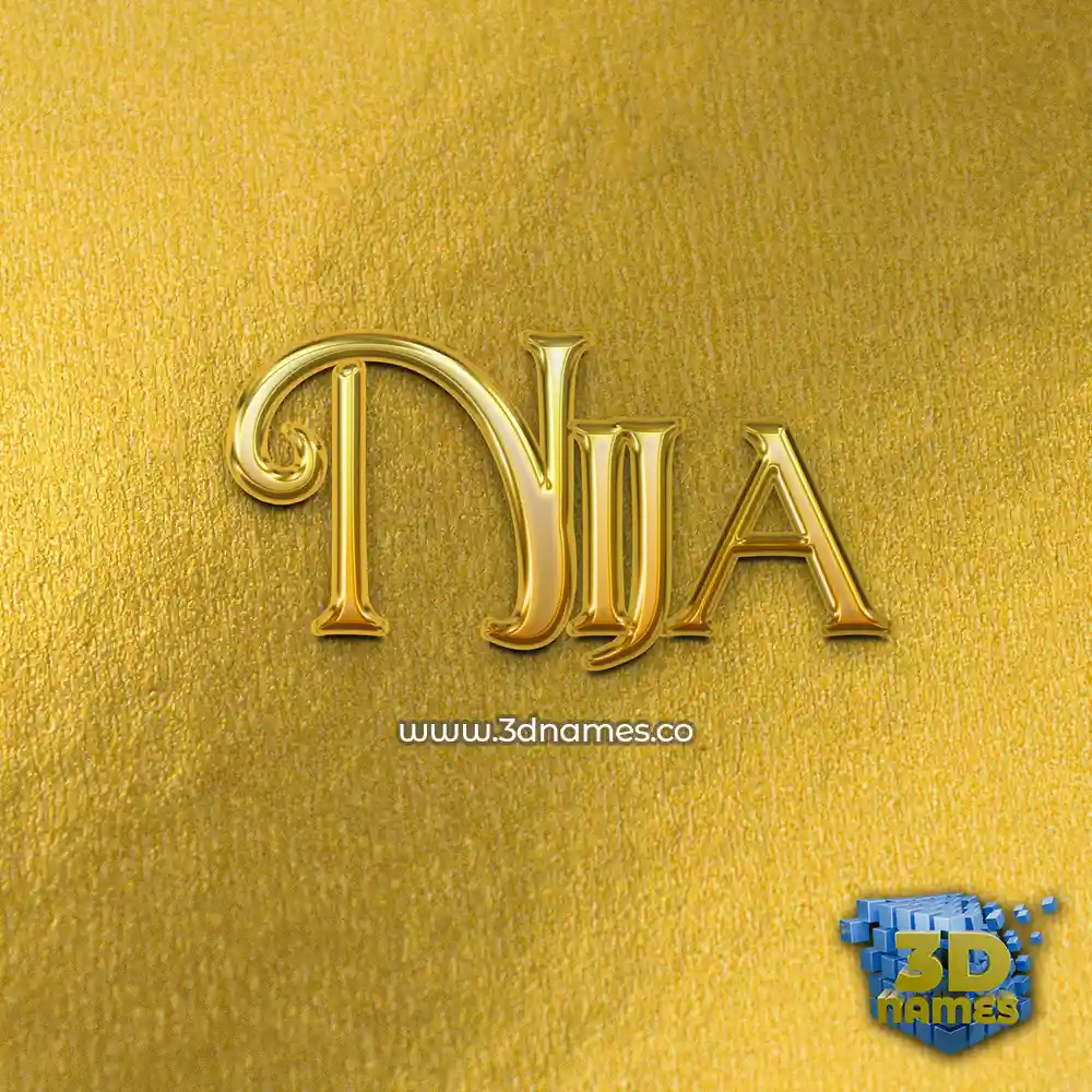 nija in All Gold style - 3D name wallpaper