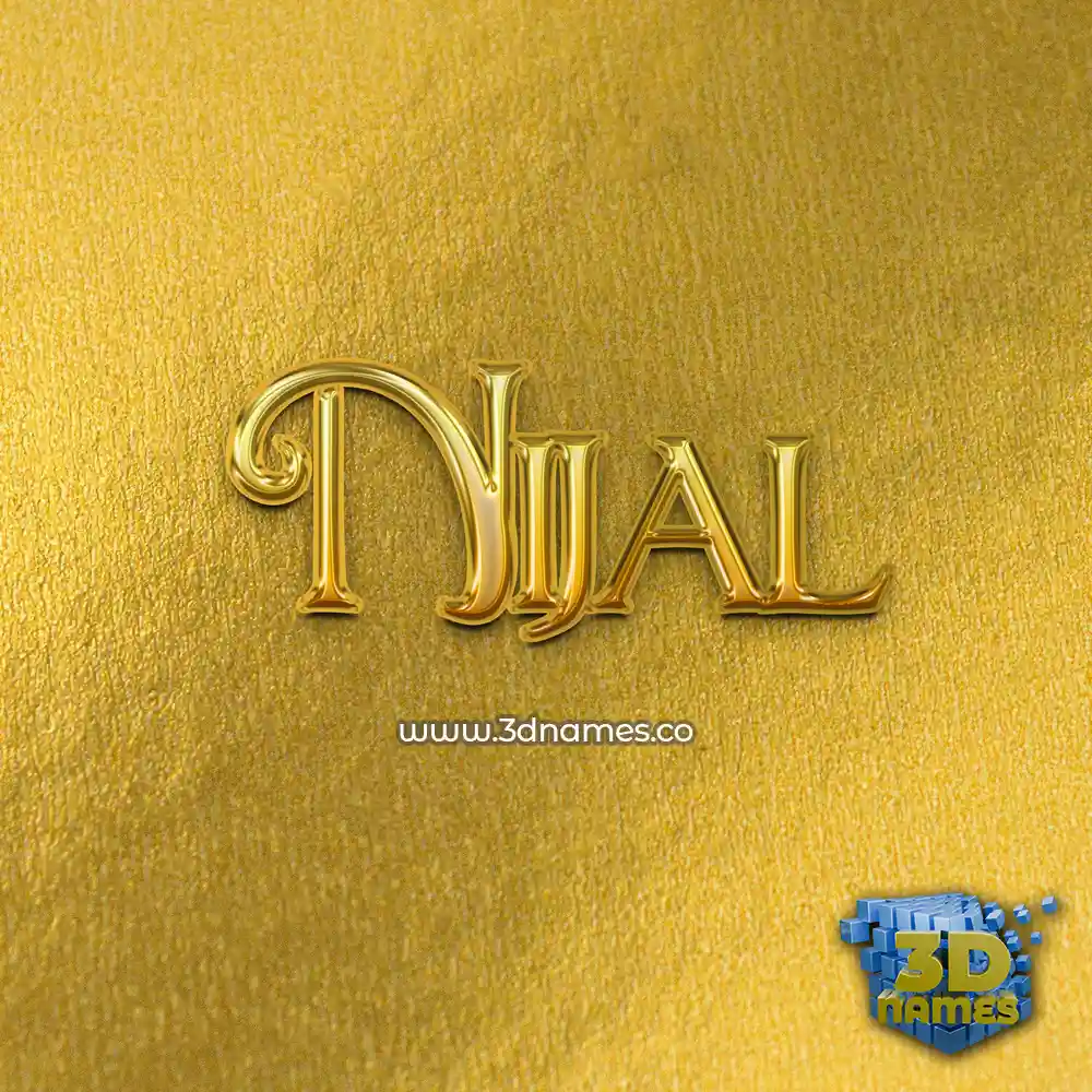 nijal in All Gold style - 3D name wallpaper