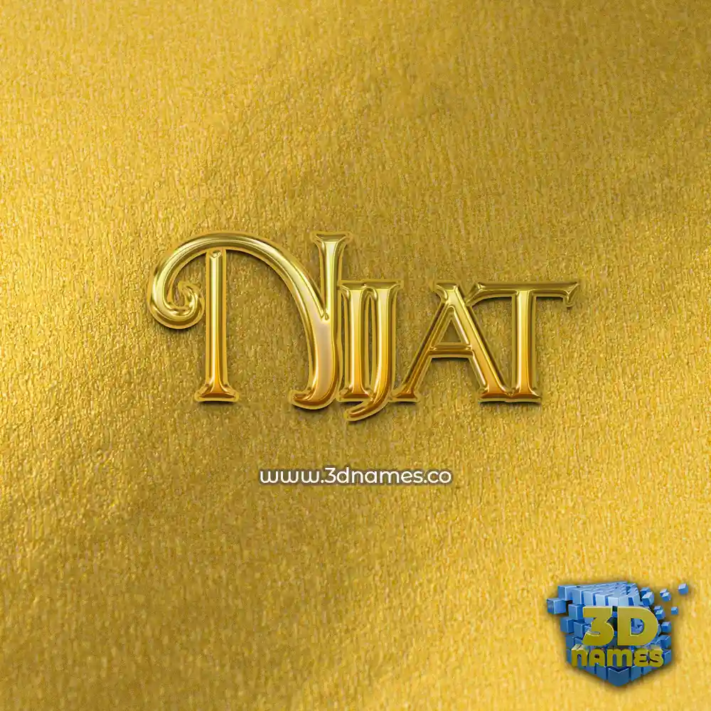 nijat in All Gold style - 3D name wallpaper