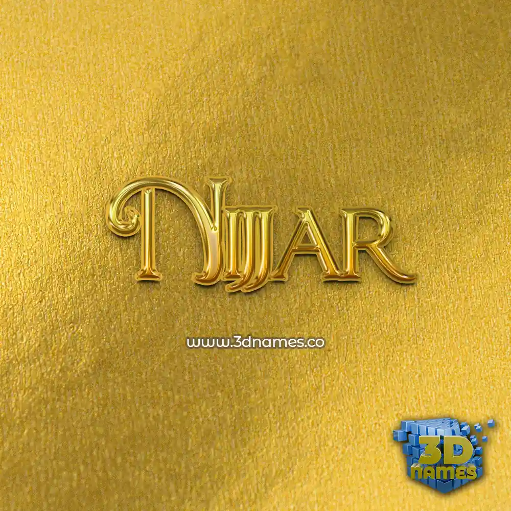 nijjar in All Gold style - 3D name wallpaper