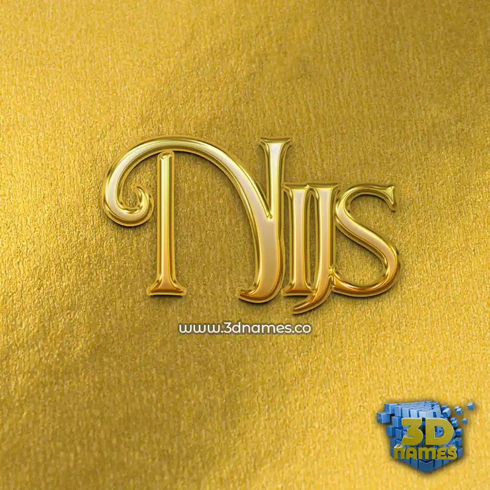 nijs in All Gold style - 3D name wallpaper