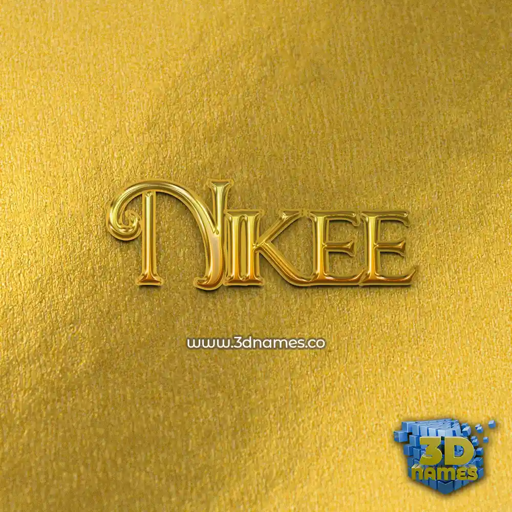 nikee in All Gold style - 3D name wallpaper
