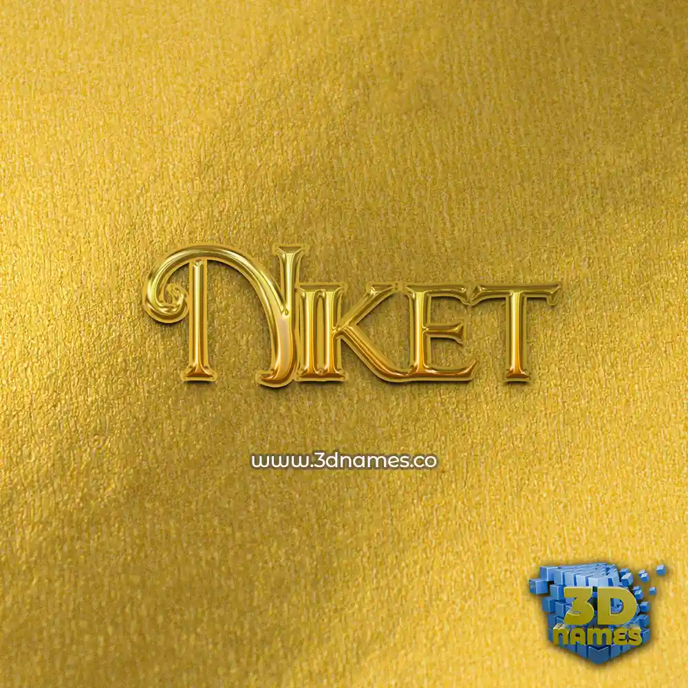 niket in All Gold style - 3D name wallpaper