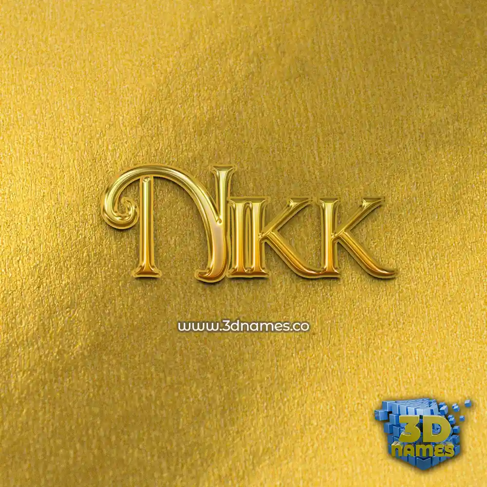 nikk in All Gold style - 3D name wallpaper