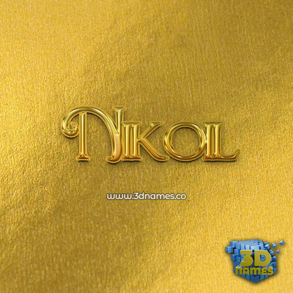 nikoil in All Gold style - 3D name wallpaper