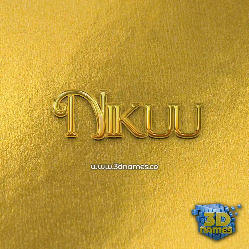 nikuu in All Gold style - 3D name wallpaper