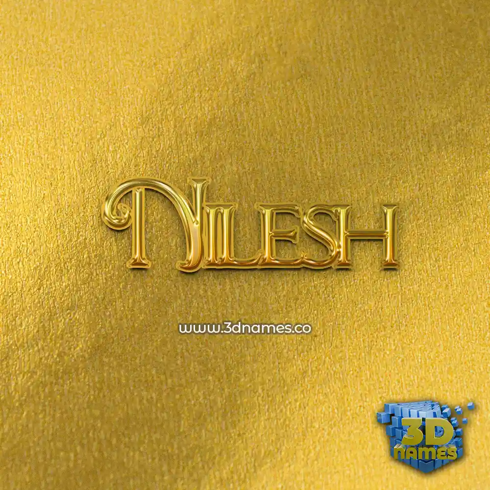 nilesh in All Gold style - 3D name wallpaper