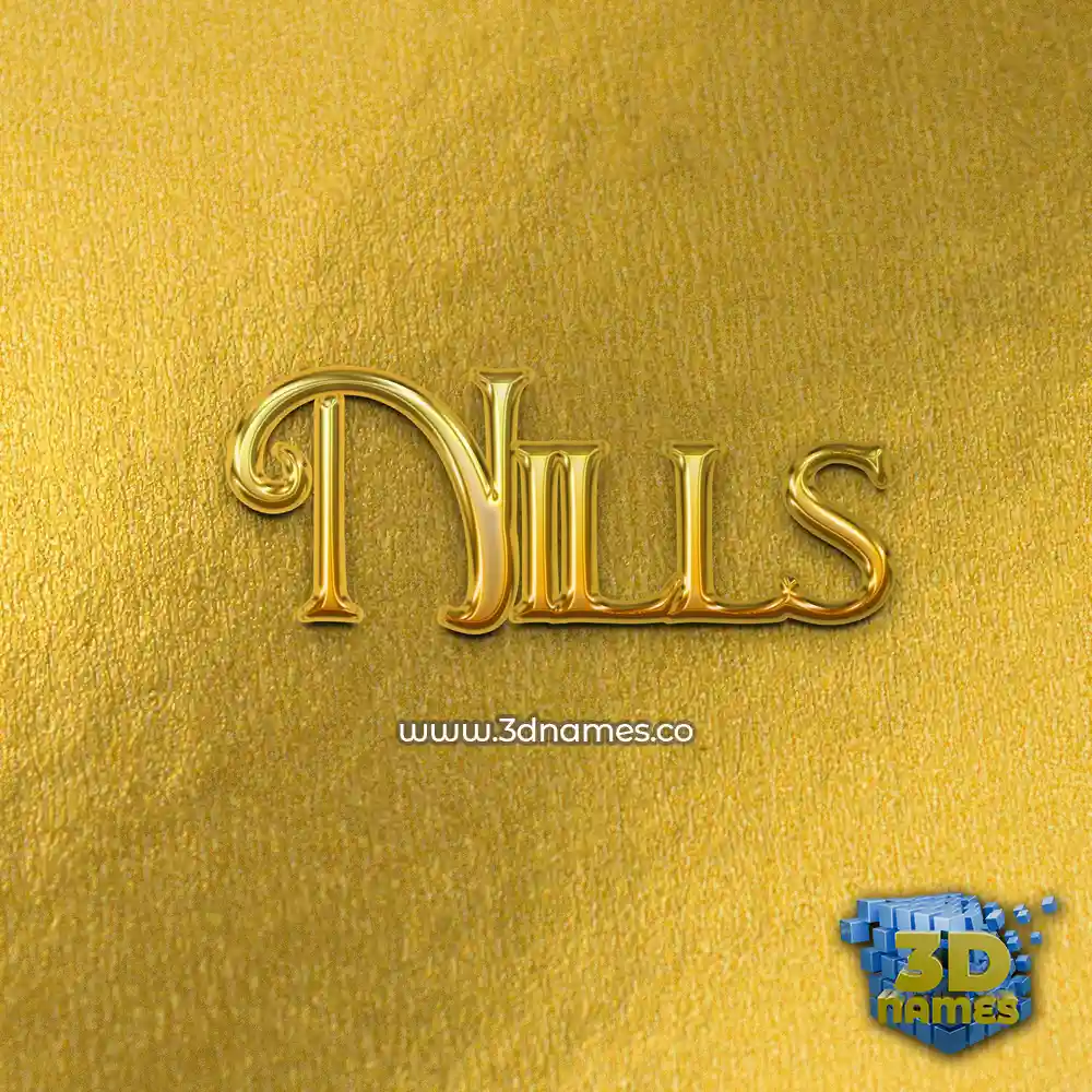 nills in All Gold style - 3D name wallpaper