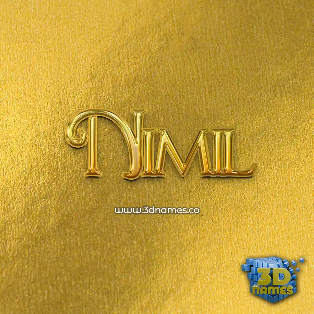 nimil in All Gold style - 3D name wallpaper