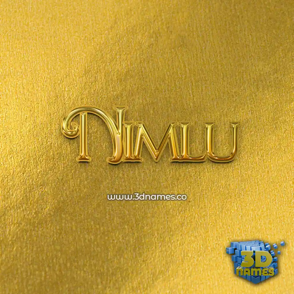 nimlu in All Gold style - 3D name wallpaper