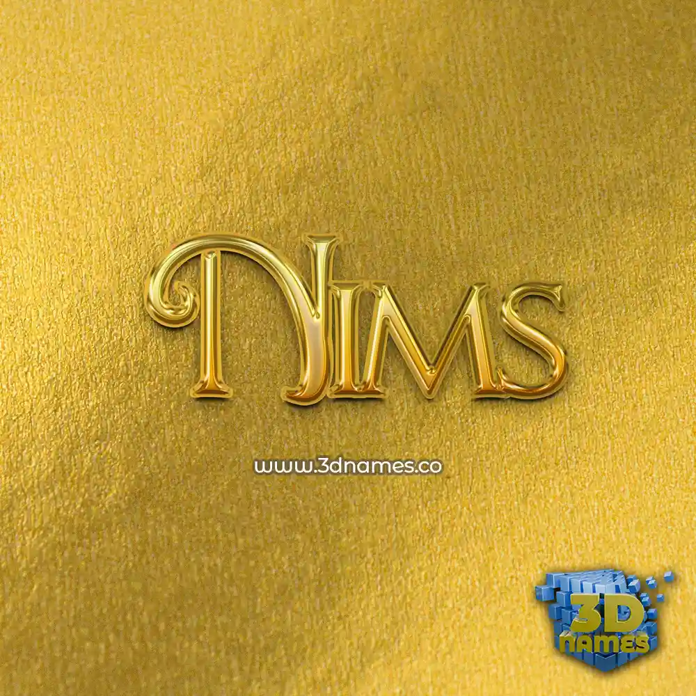 nims in All Gold style - 3D name wallpaper