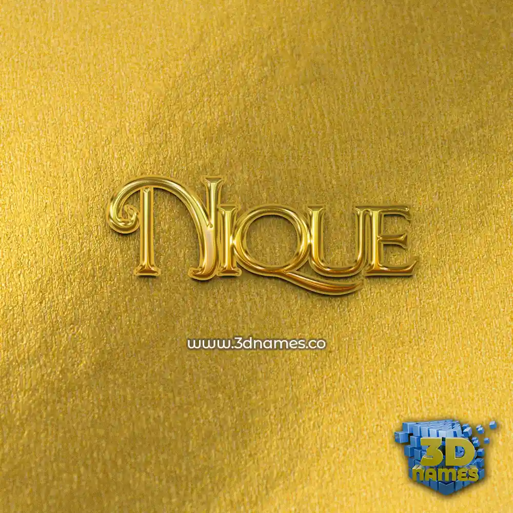 nique in All Gold style - 3D name wallpaper
