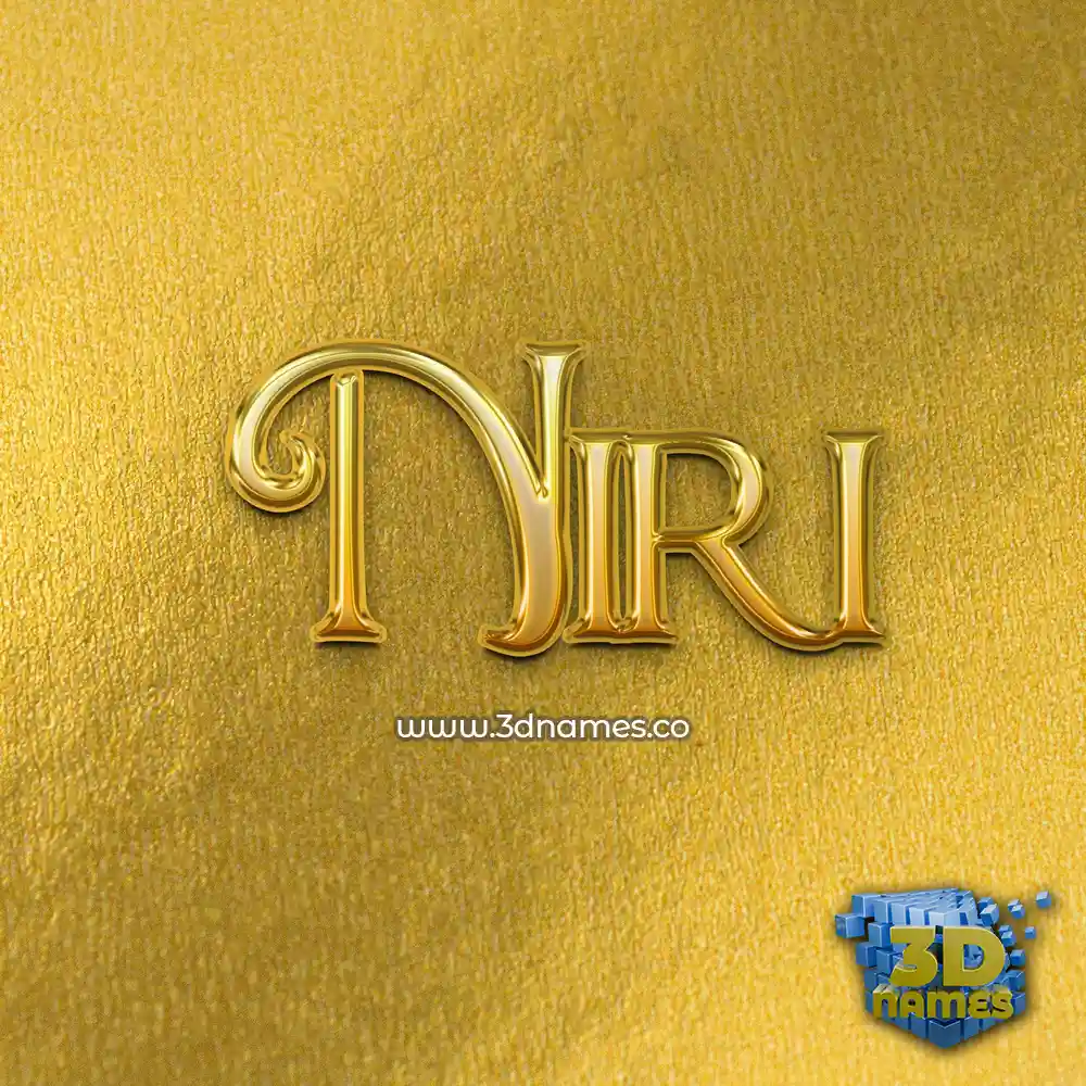 niri in All Gold style - 3D name wallpaper
