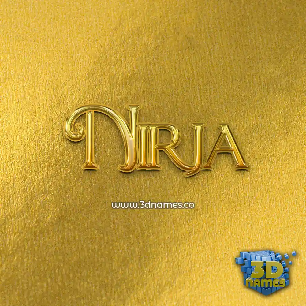 nirja in All Gold style - 3D name wallpaper