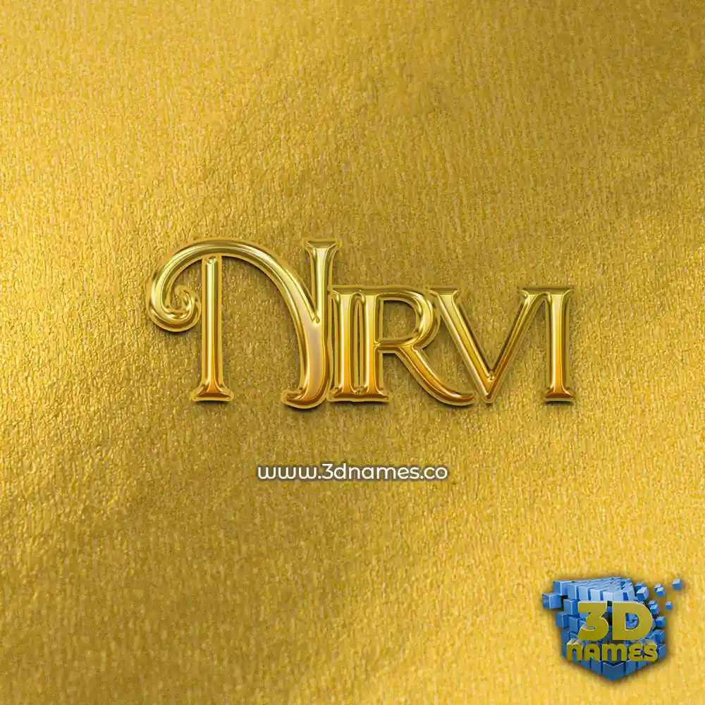 nirvi in All Gold style - 3D name wallpaper