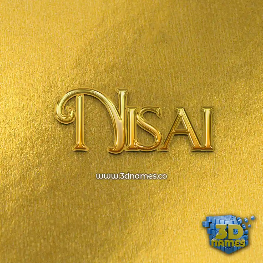 nisai in All Gold style - 3D name wallpaper