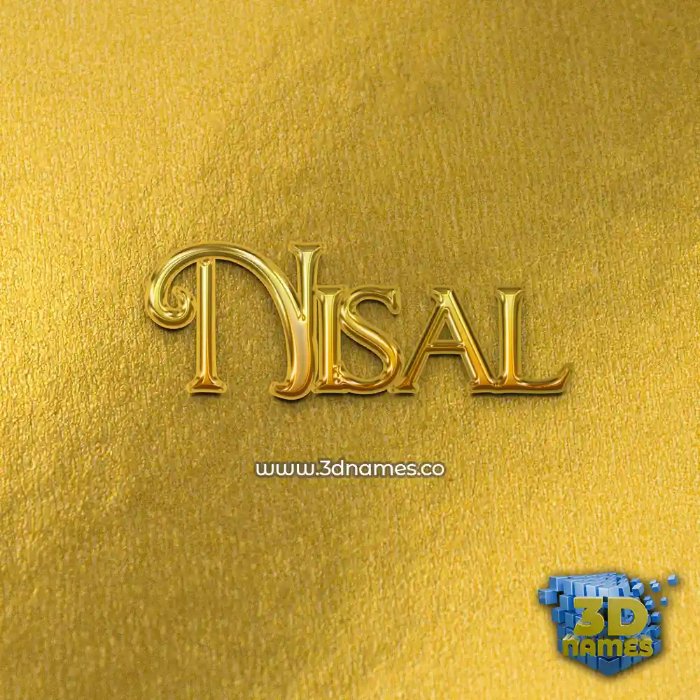 nisal in All Gold style - 3D name wallpaper