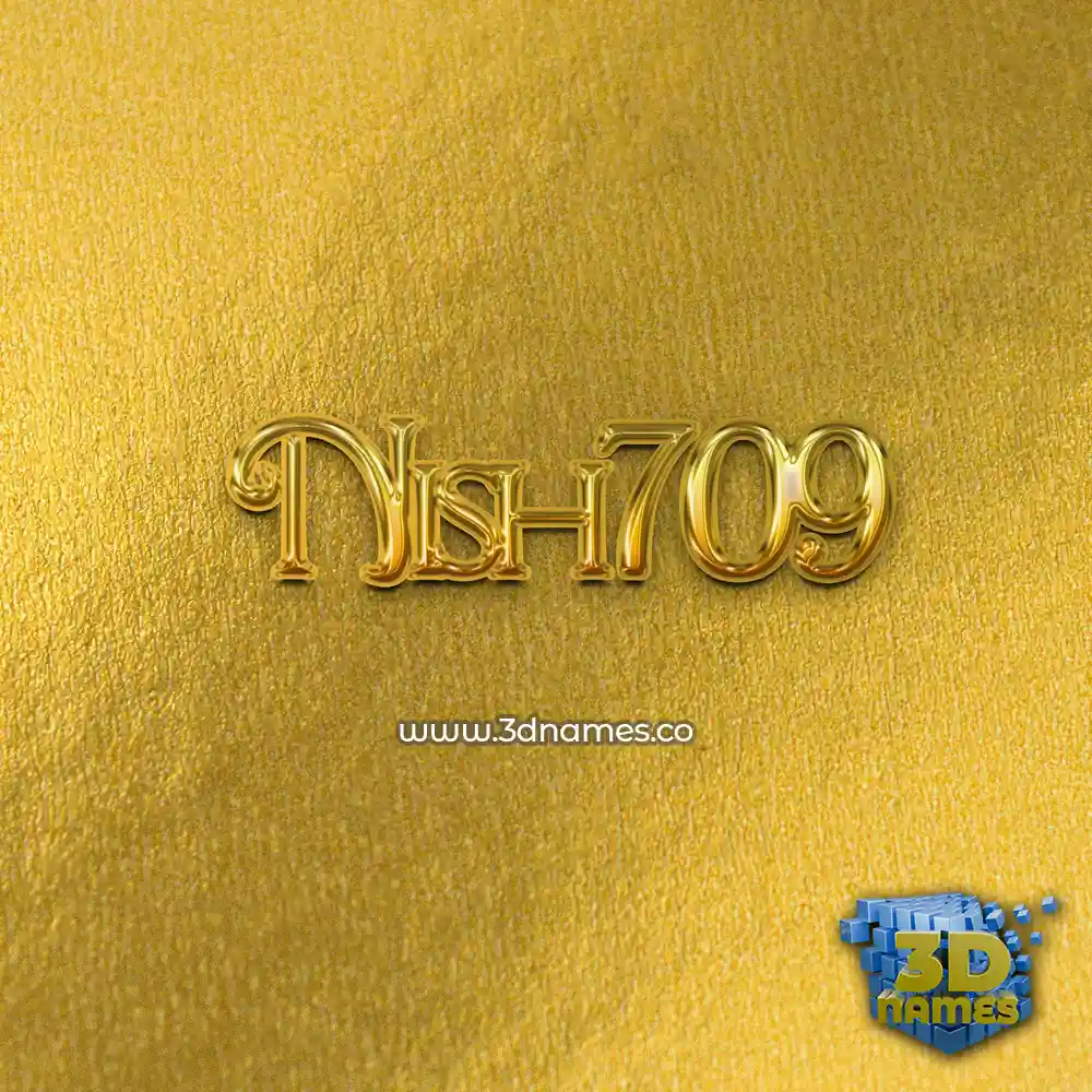 nish709 in All Gold style - 3D name wallpaper