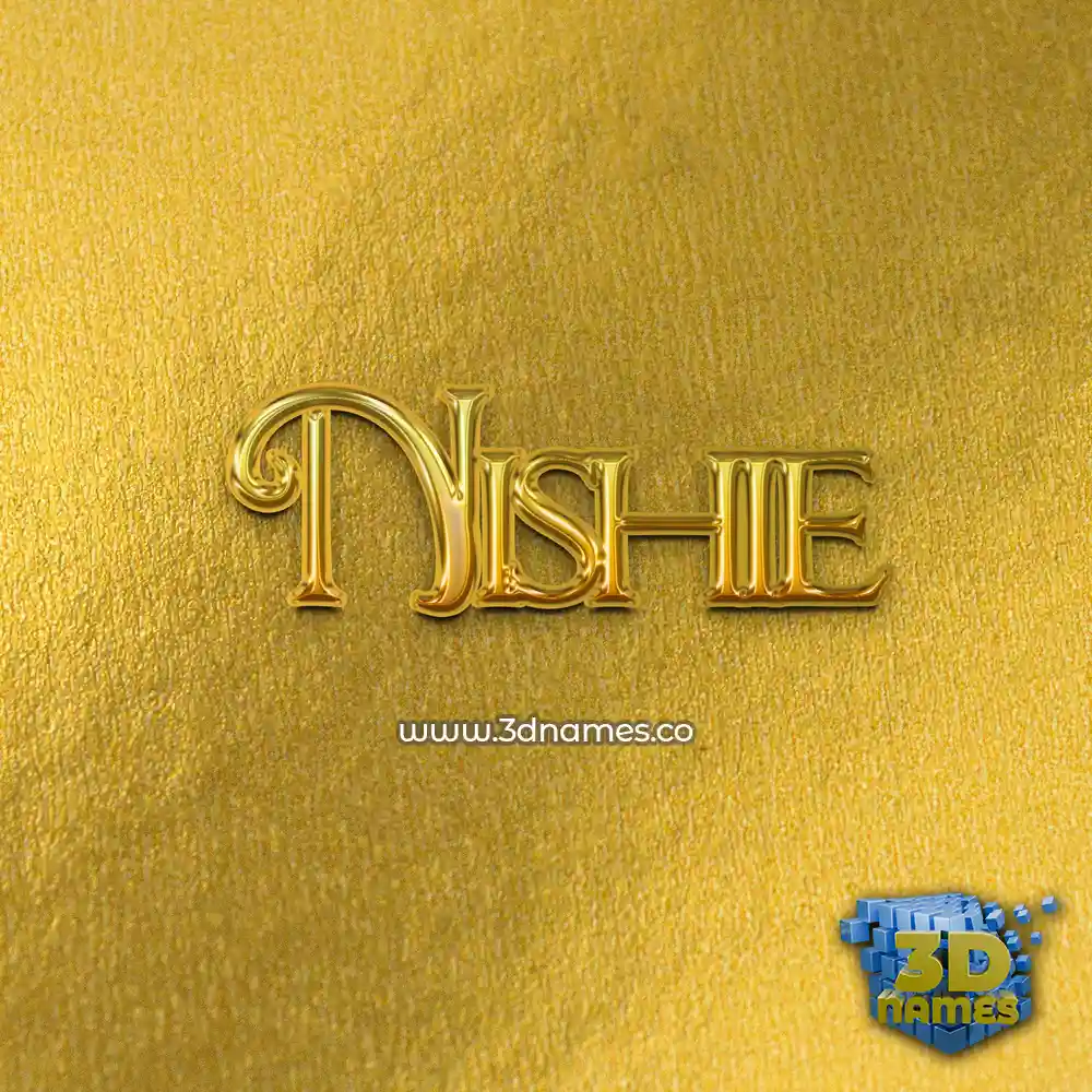 nishie in All Gold style - 3D name wallpaper