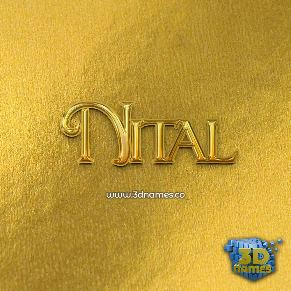 nital in All Gold style - 3D name wallpaper