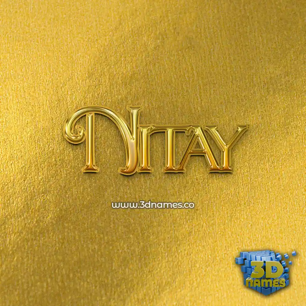 nitay in All Gold style - 3D name wallpaper