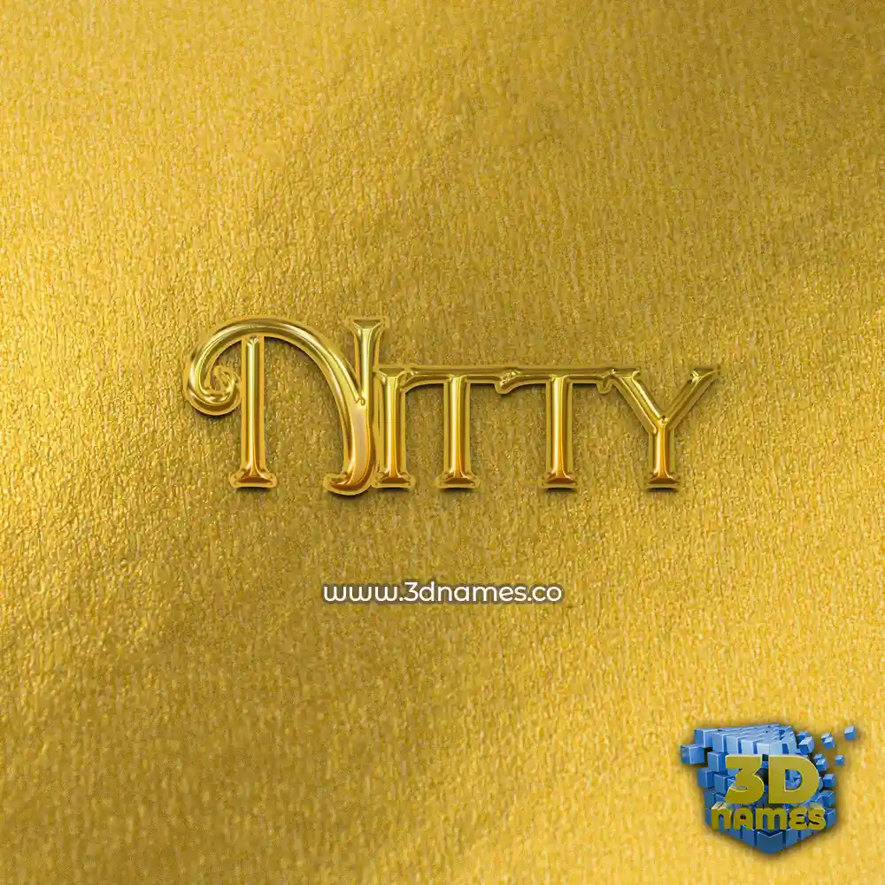 nitty in All Gold style - 3D name wallpaper