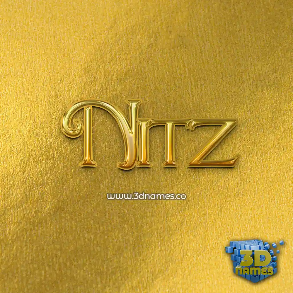 nitz in All Gold style - 3D name wallpaper