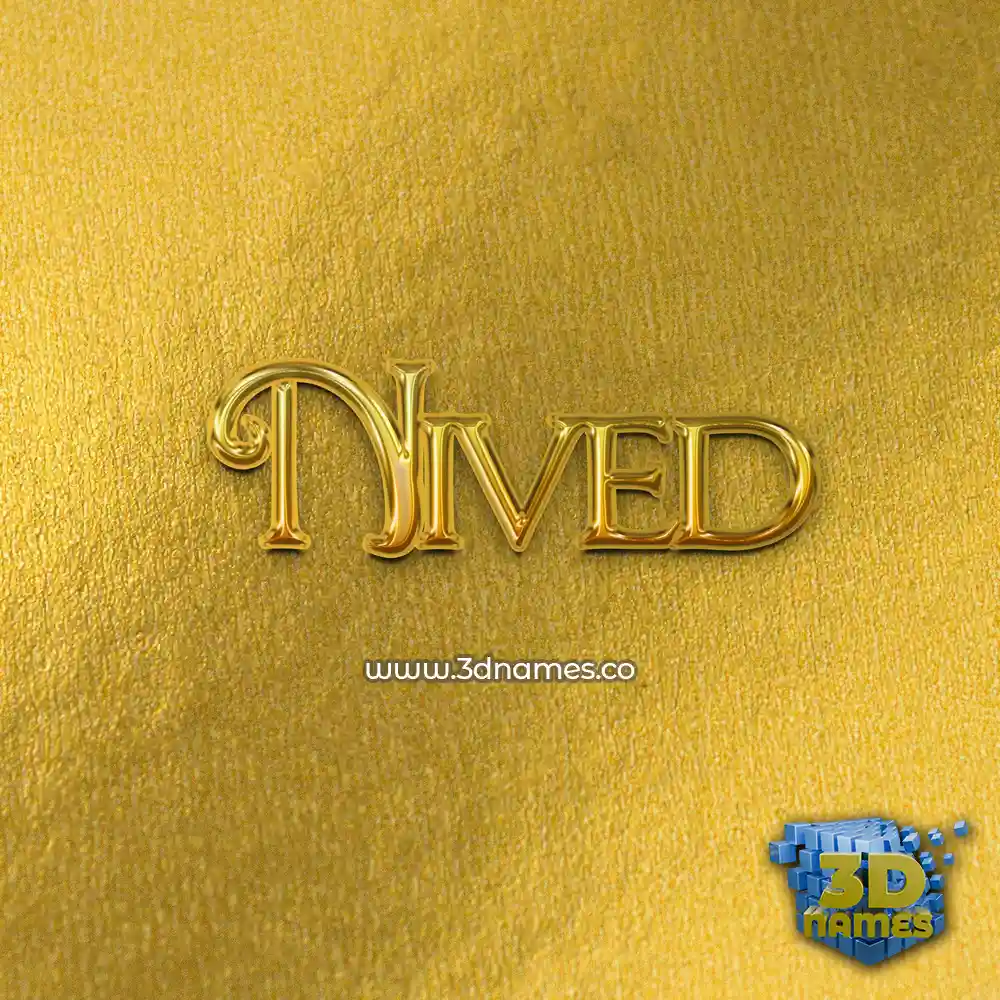 nived in All Gold style - 3D name wallpaper