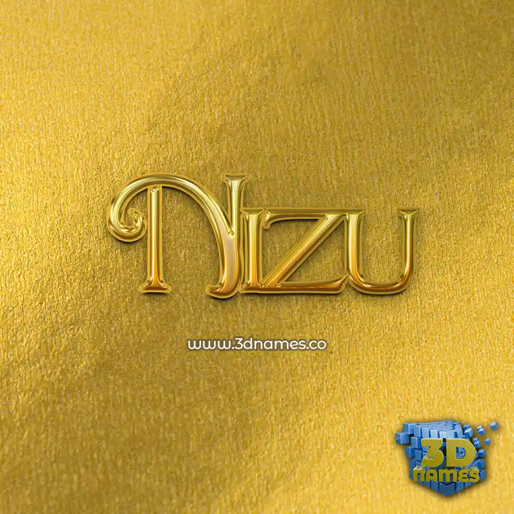 nizu in All Gold style - 3D name wallpaper