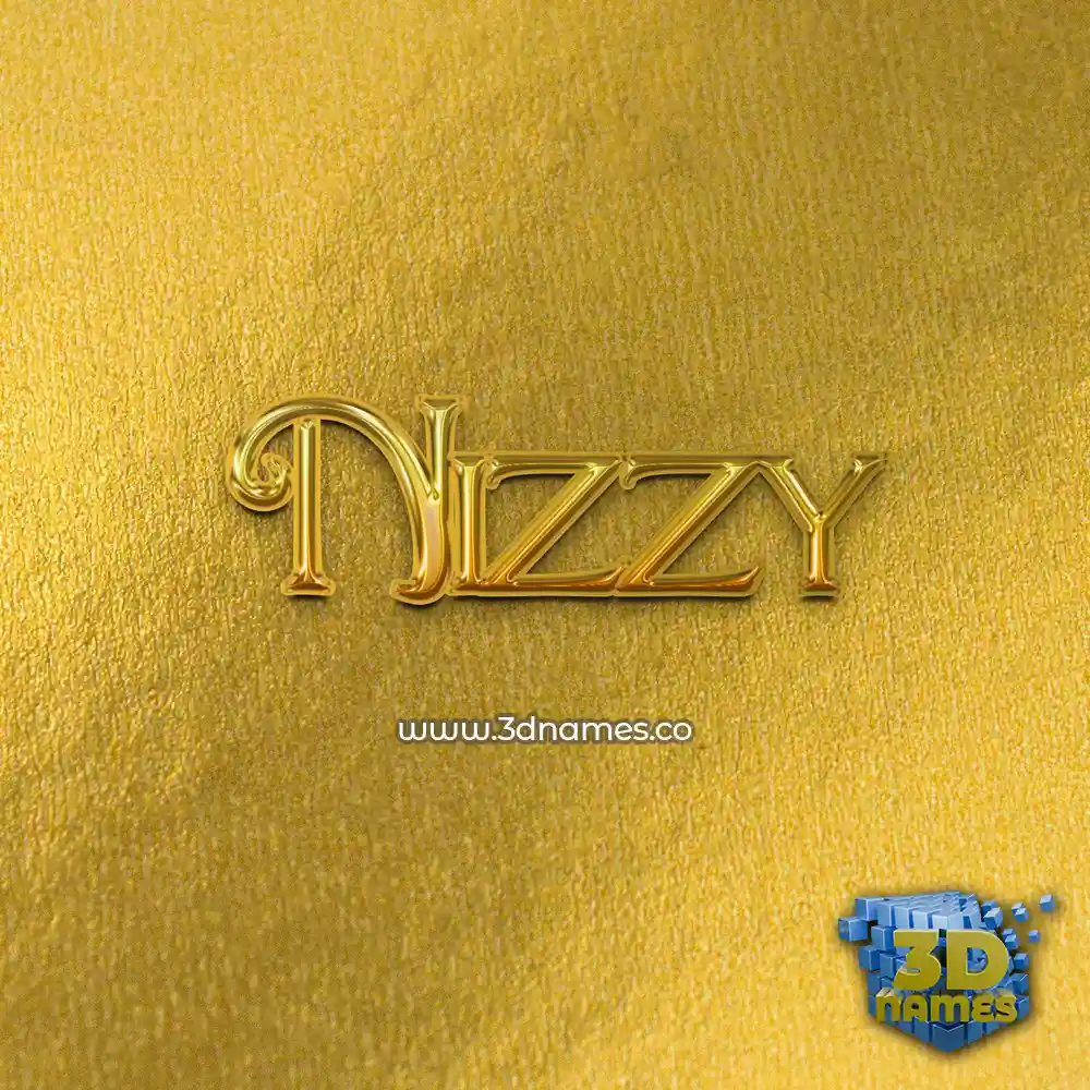 nizzy in All Gold style - 3D name wallpaper