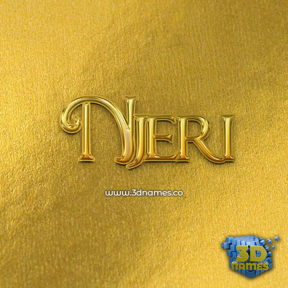 njeri in All Gold style - 3D name wallpaper
