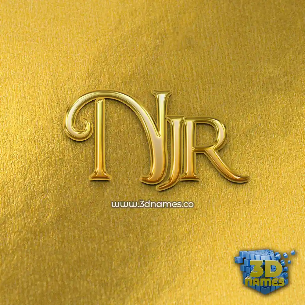 njr in All Gold style - 3D name wallpaper