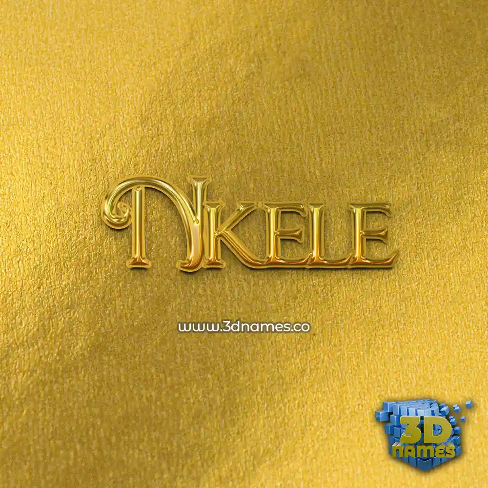 nkele in All Gold style - 3D name wallpaper