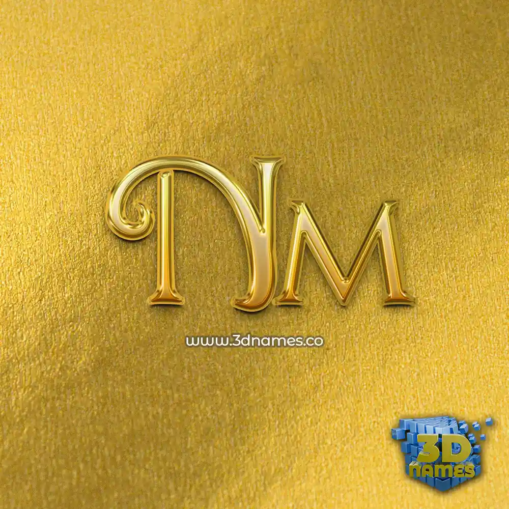 nm in All Gold style - 3D name wallpaper
