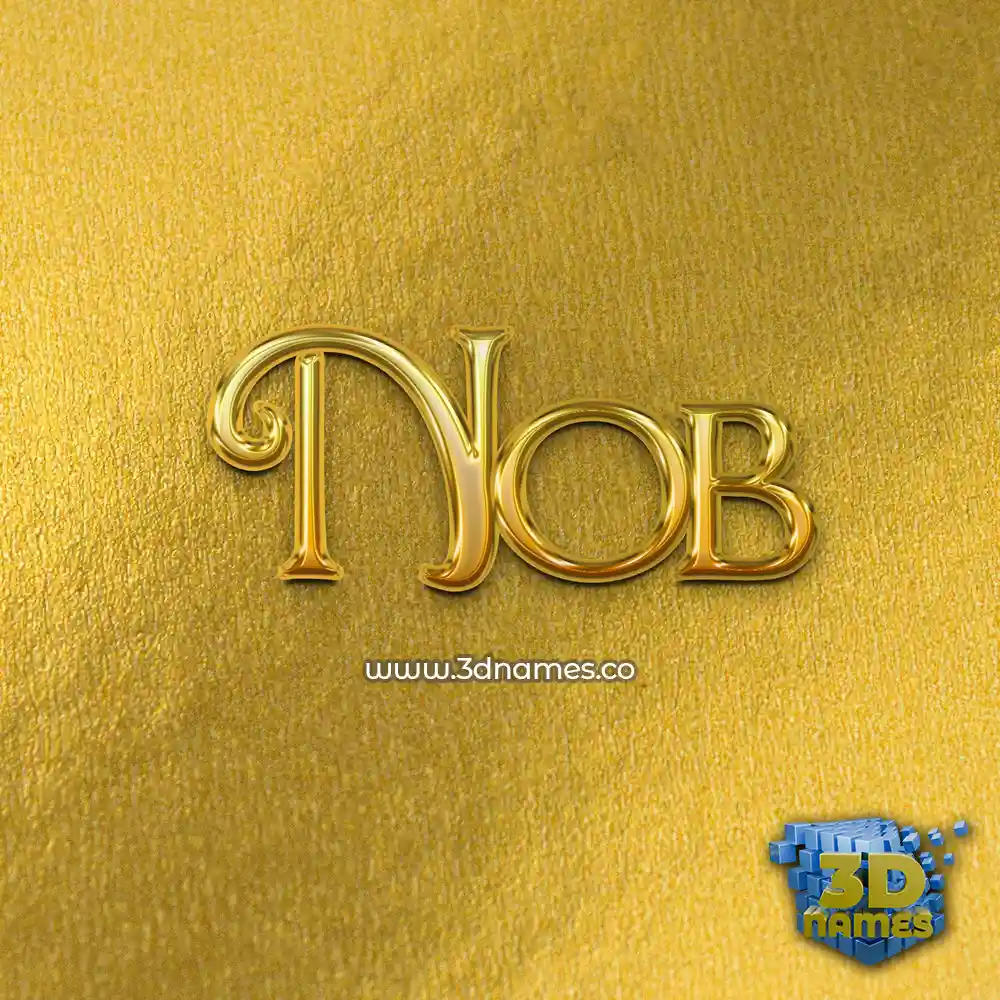 nob in All Gold style - 3D name wallpaper