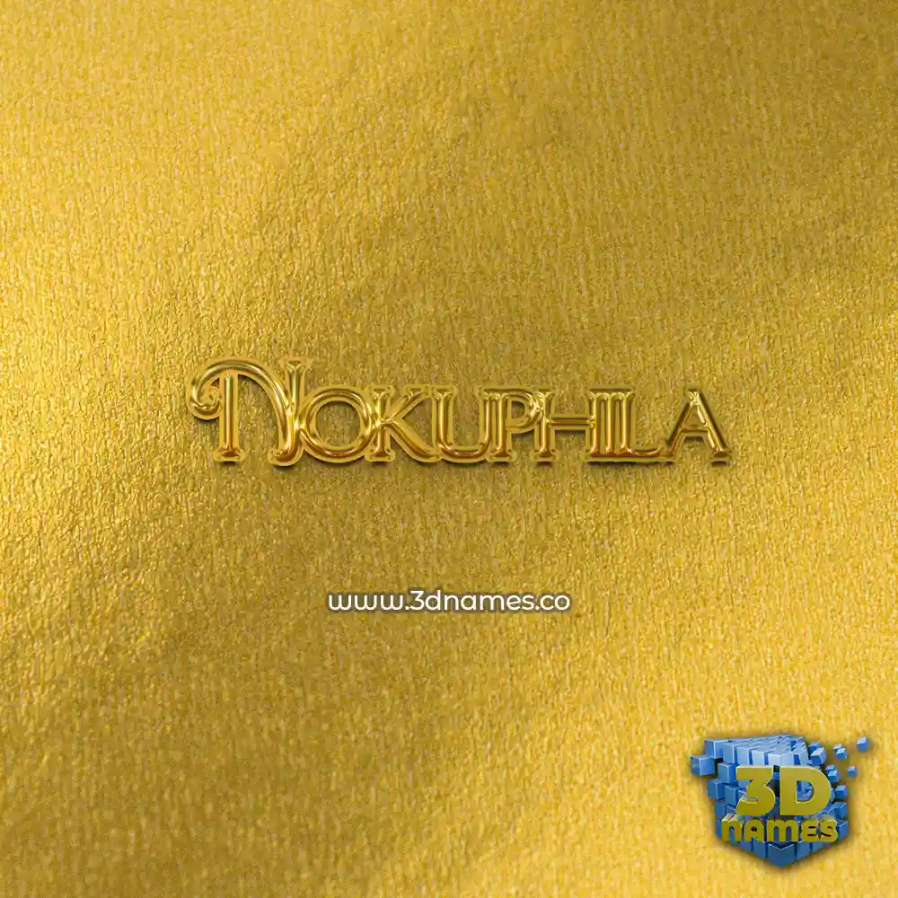 nokuphila in All Gold style - 3D name wallpaper