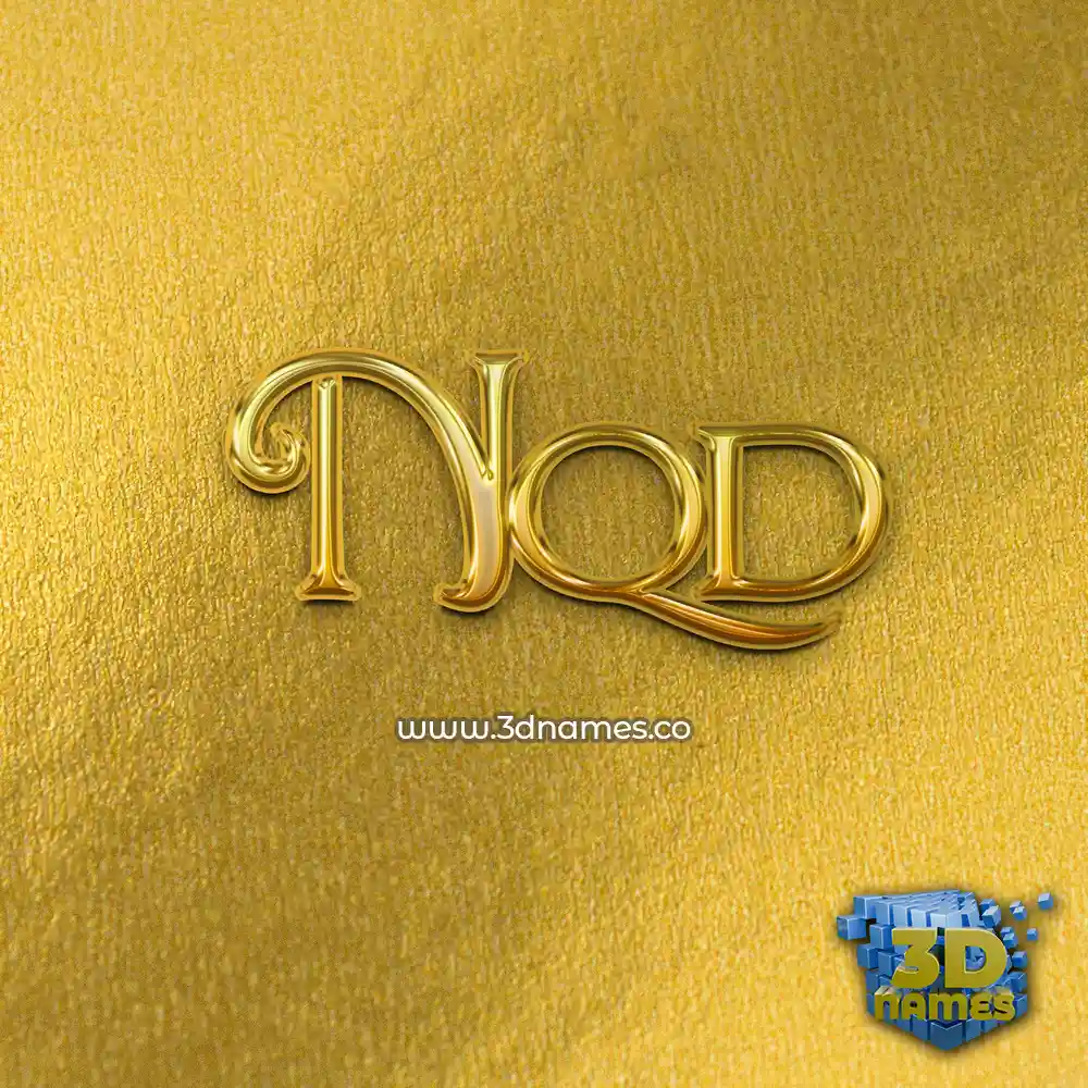nqd in All Gold style - 3D name wallpaper