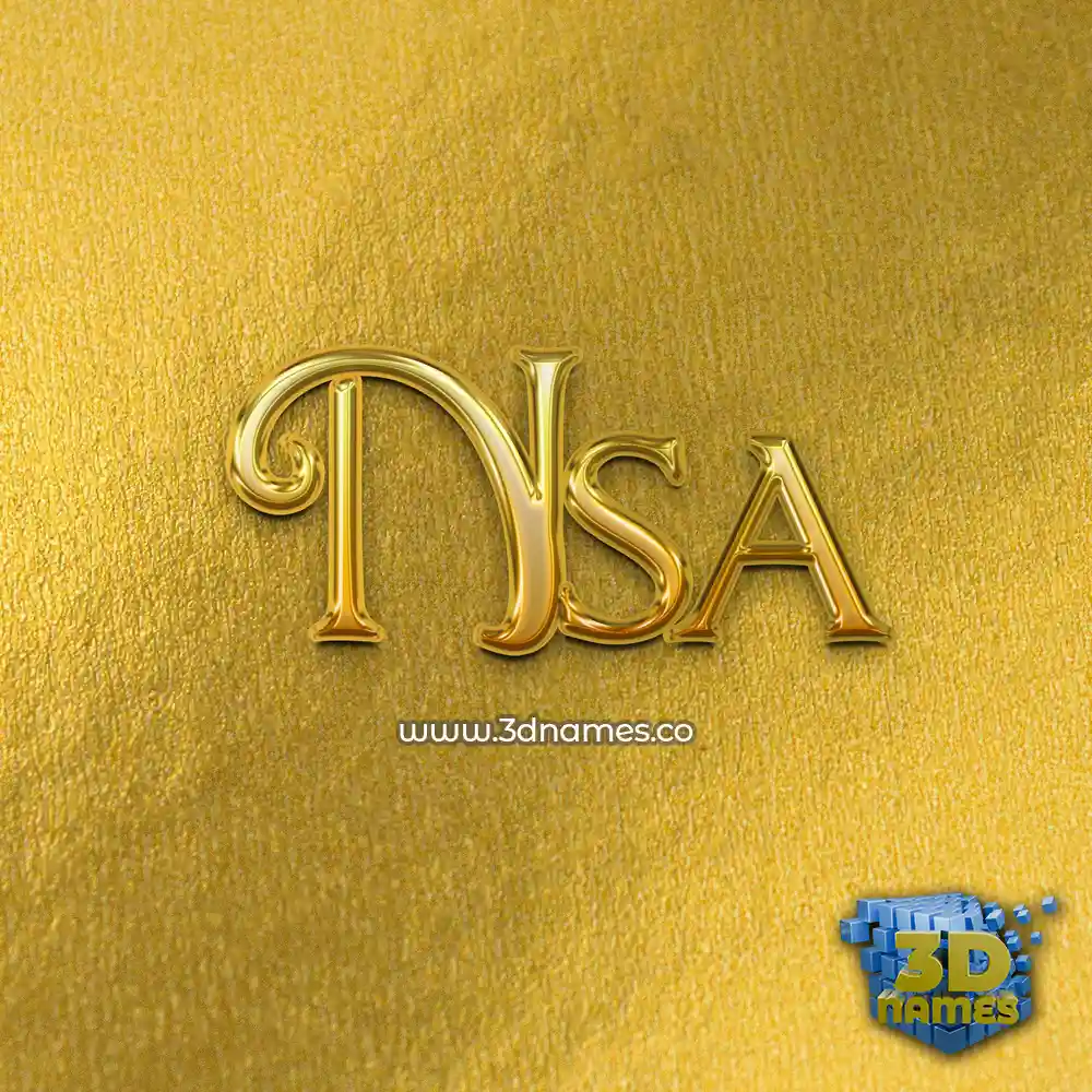 nsa in All Gold style - 3D name wallpaper