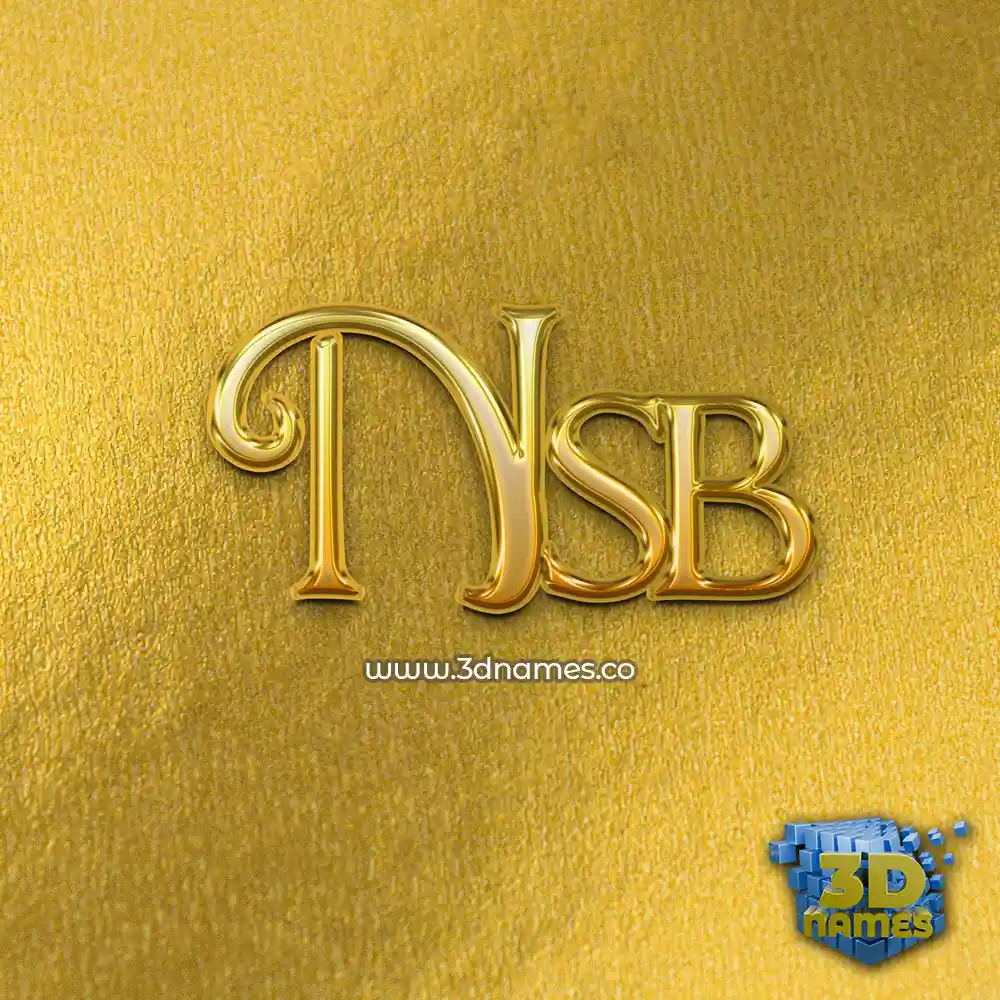 nsb in All Gold style - 3D name wallpaper