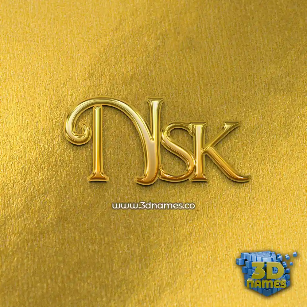 nsk in All Gold style - 3D name wallpaper