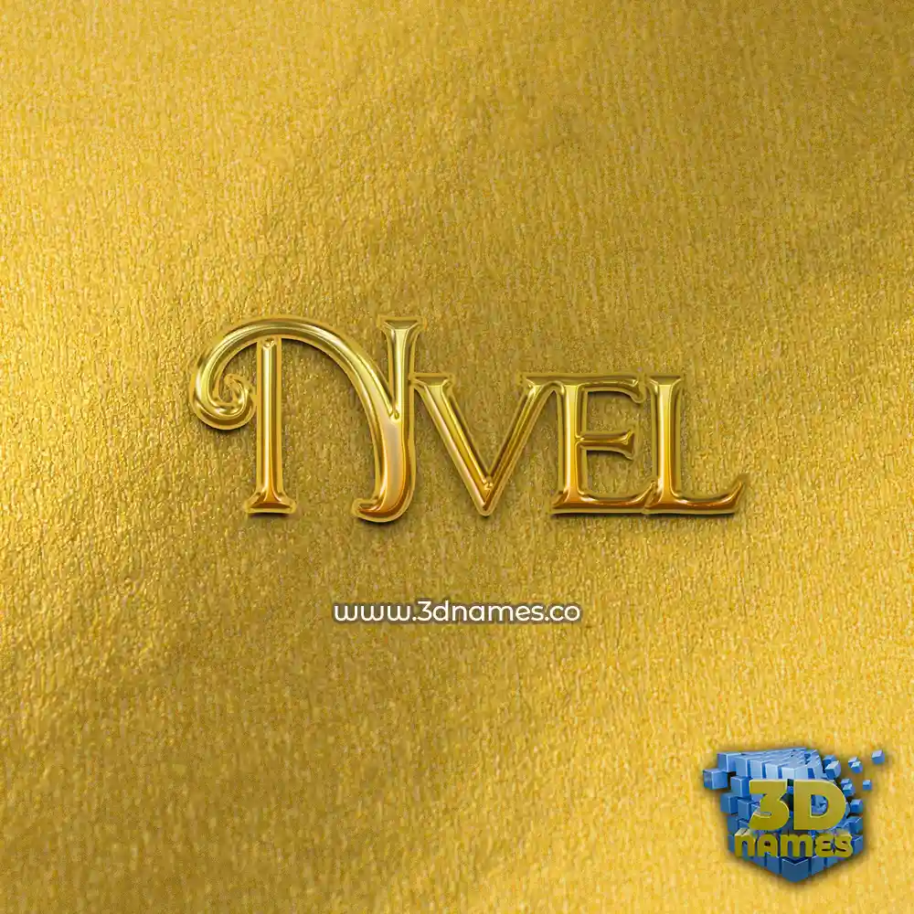 nvel in All Gold style - 3D name wallpaper