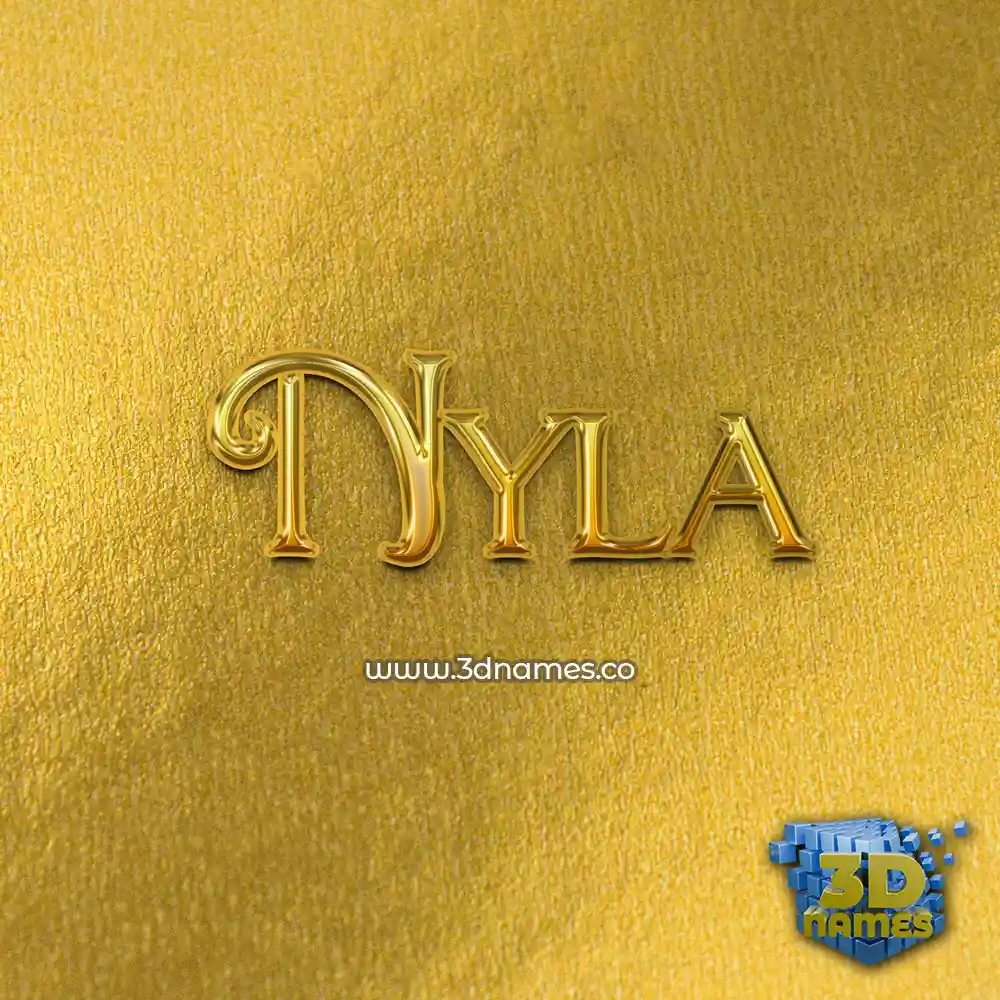 nyla in All Gold style - 3D name wallpaper
