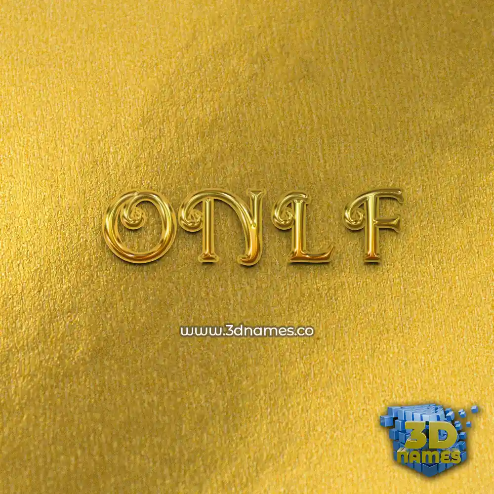 o n l f in All Gold style - 3D name wallpaper