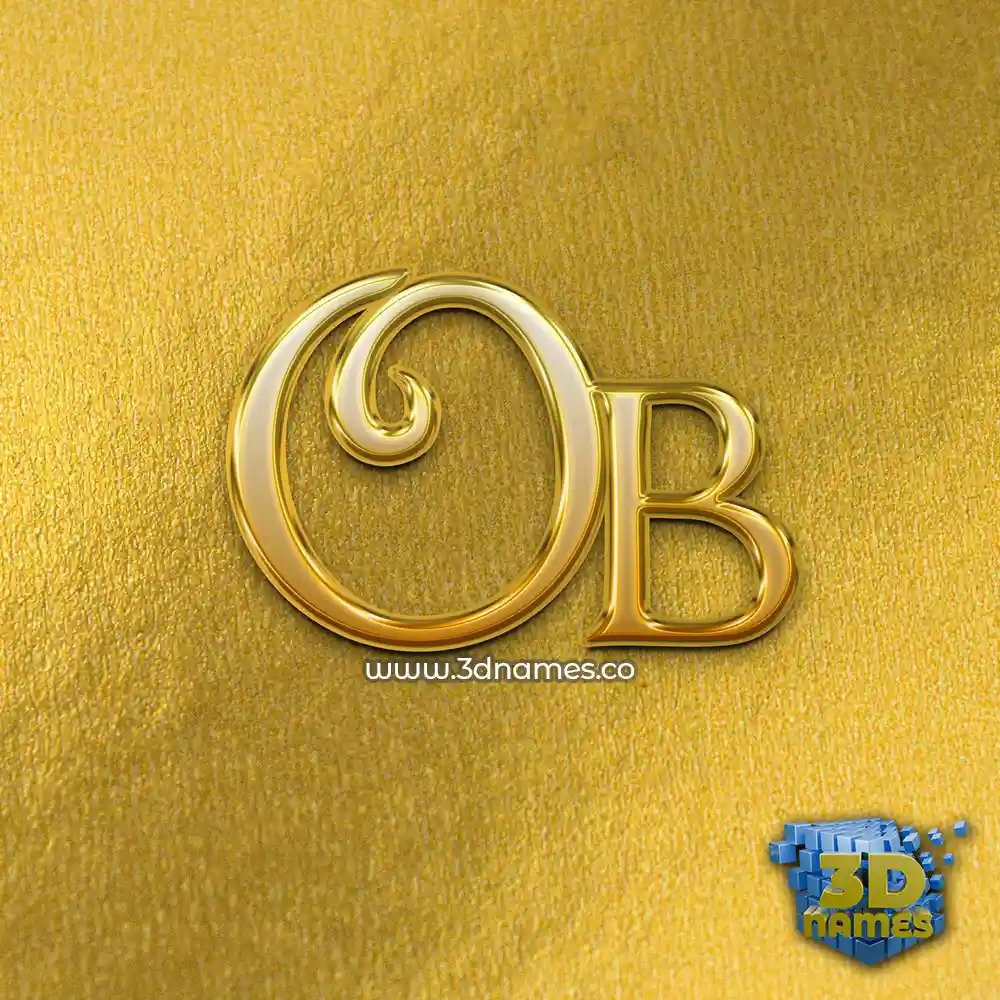 ob in All Gold style - 3D name wallpaper