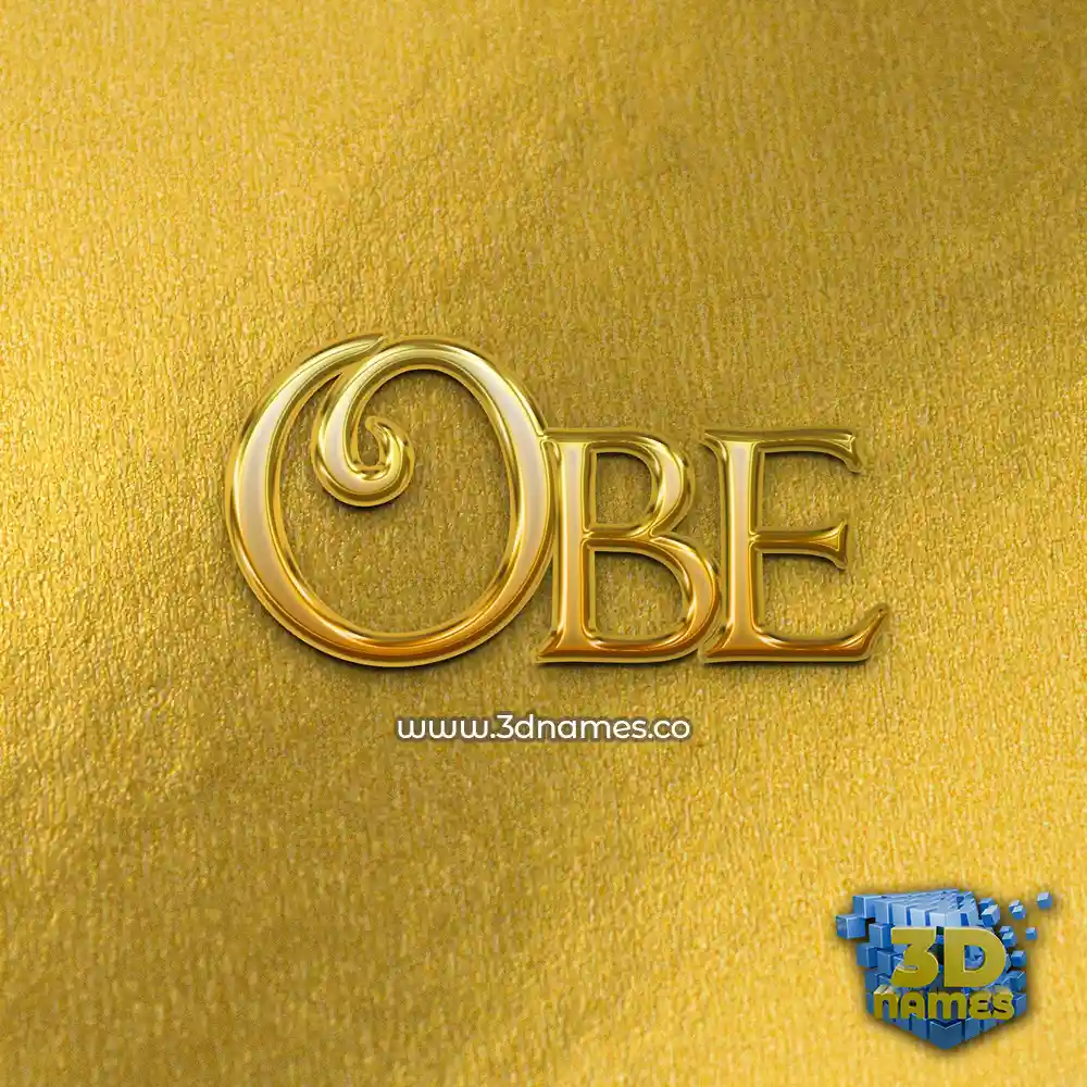 obe in All Gold style - 3D name wallpaper