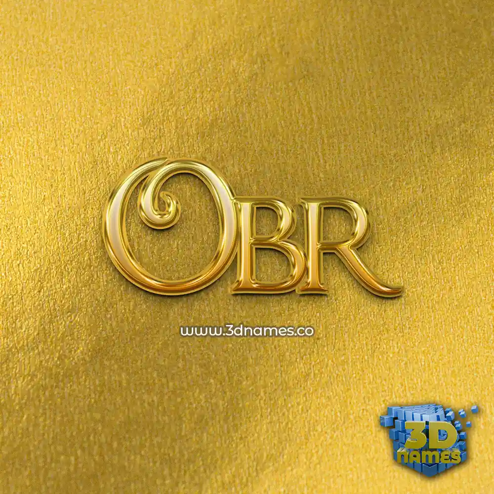 obr in All Gold style - 3D name wallpaper