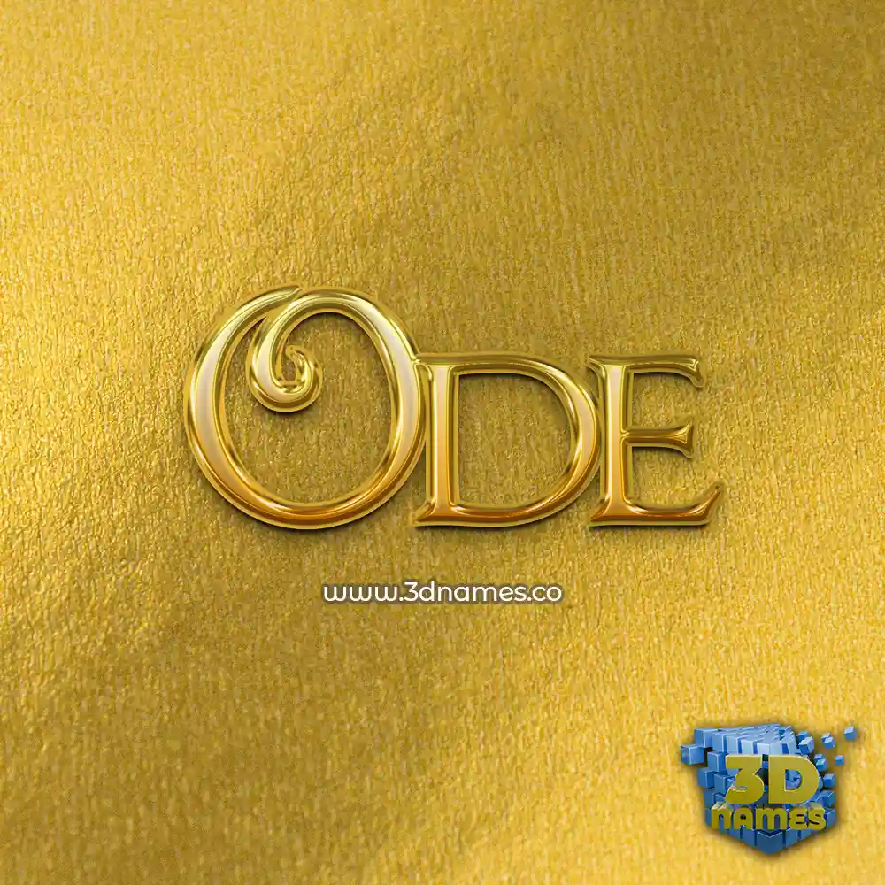 ode in All Gold style - 3D name wallpaper