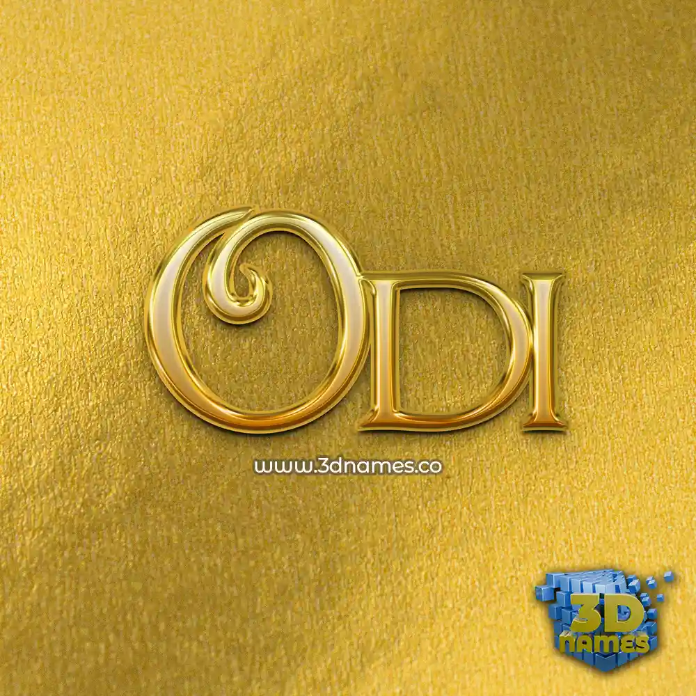odi in All Gold style - 3D name wallpaper